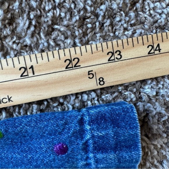 Vintage Keren Hart Rainbow Polka Dot Embroidered Denim Jean Jacket Women's M EUC - Picture 9 of 9